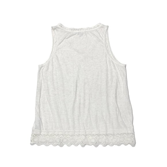 Reitmans Womens Size L White Lace Trim V-Neck Sleeveless Tank Top - Picture 6 of 6